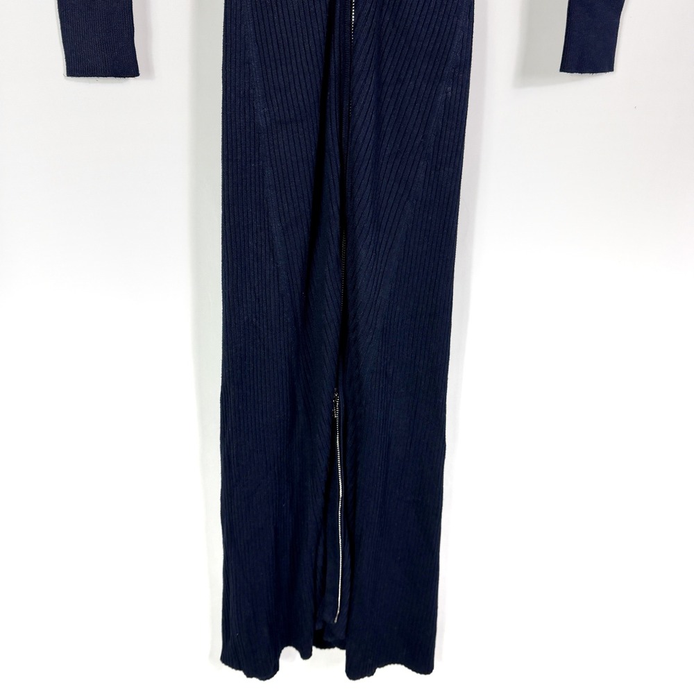 Modern Citizen Janne Zip Sweater Dress Navy Blue Ribbed Knit Long Sleeve Sz S - Picture 7 of 11